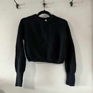 American Apparel Navy Cropped Fisherman Sweater